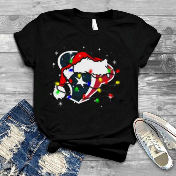 Santa Houston Texans Logo Lights Christmas shirt