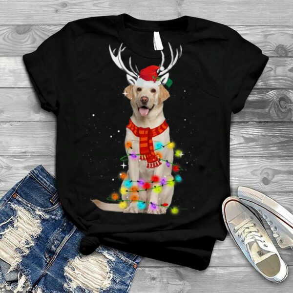 Santa Labrador Retriever Reindeer Light Christmas T Shirt