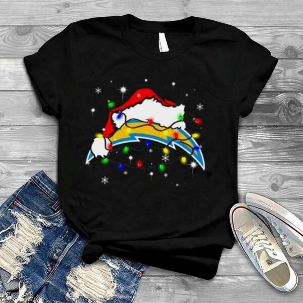 Santa Los Angeles Chargers Logo Lights Christmas shirt