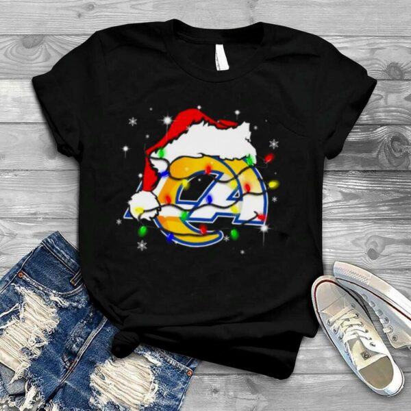 Santa Los Angeles Rams Logo Lights Christmas shirt