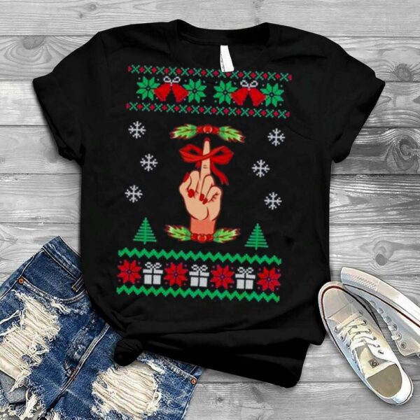 Santa Middle Finger Fuck Tree Christmas 2022 shirt