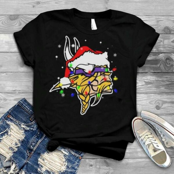 Santa Minnesota Vikings Logo Lights Christmas Shirt