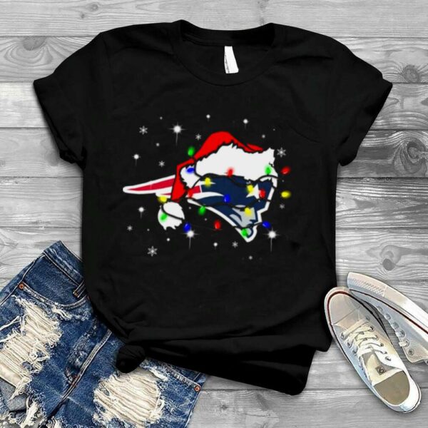 Santa New England Patriots Logo Lights Christmas shirt