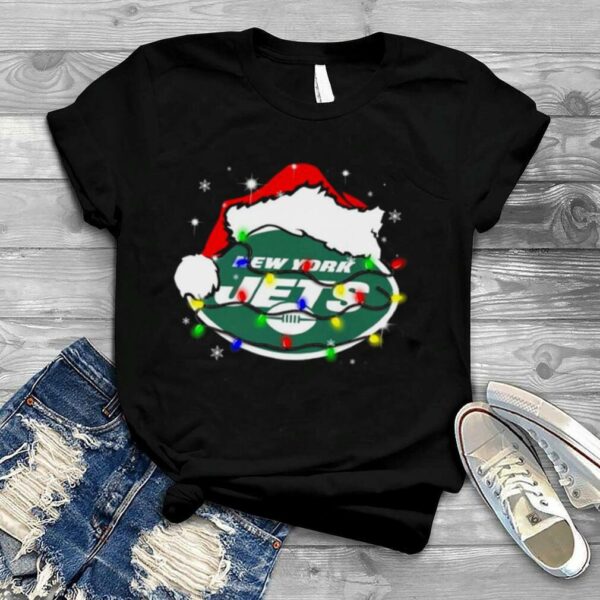 Santa New York Jets Logo Lights Christmas shirt