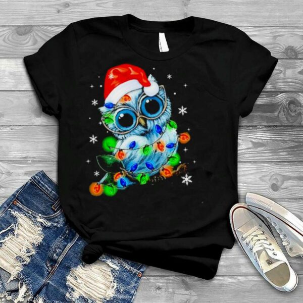 Santa Owl Light Christmas Shirt