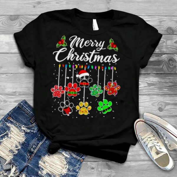 Santa Paws Merry Christmas light 2022 shirt