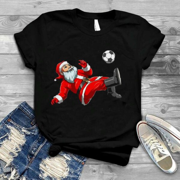 Santa Playing Soccer Christmas Themed So Sweater T shirt