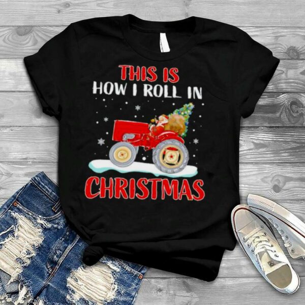 Santa Riding Truck This Is How I Roll In Christmas Shirt