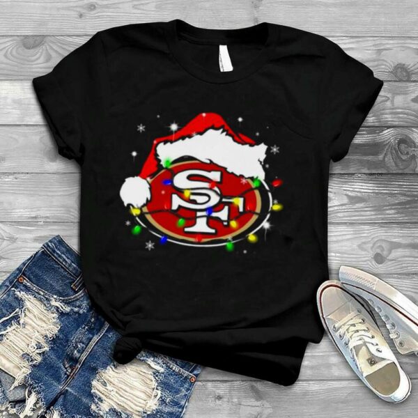 Santa San Francisco 49ers Logo Lights Christmas shirt