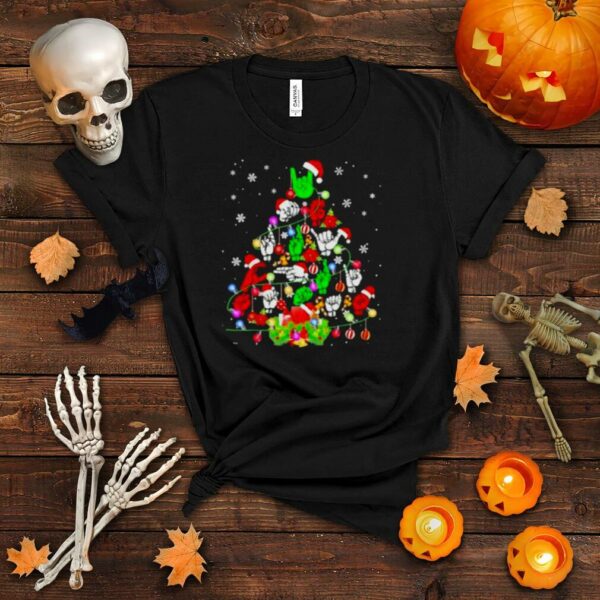 Santa Sign Language Tree Light 2021 Christmas shirt