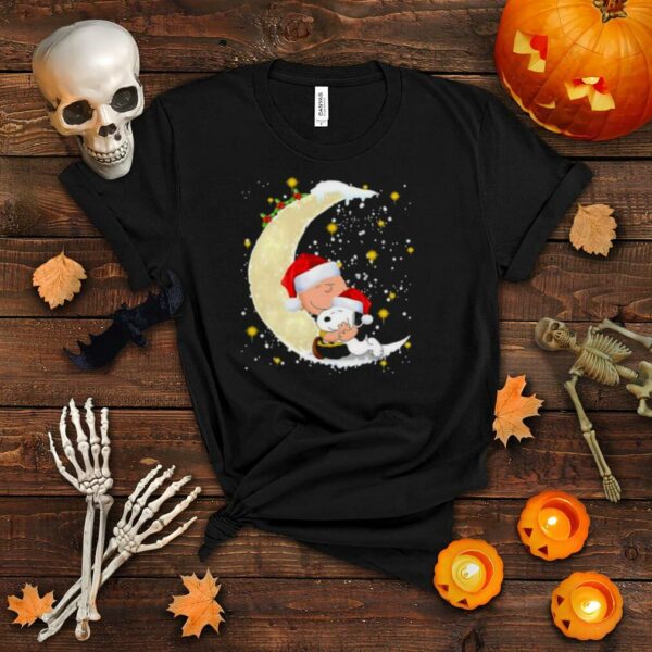 Santa Snoopy And Charlie Brown Moon Merry Christmas shirt