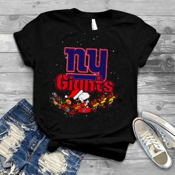 Santa Snoopy Riders Woodstock Merry Christmas New York Giants shirt