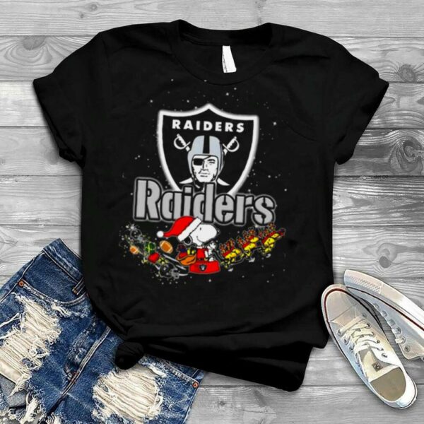 Santa Snoopy Riders Woodstock Merry Christmas Oakland Raiders shirt