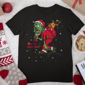Santa Zombie Walking Dead Christmas Costume Gift T Shirt