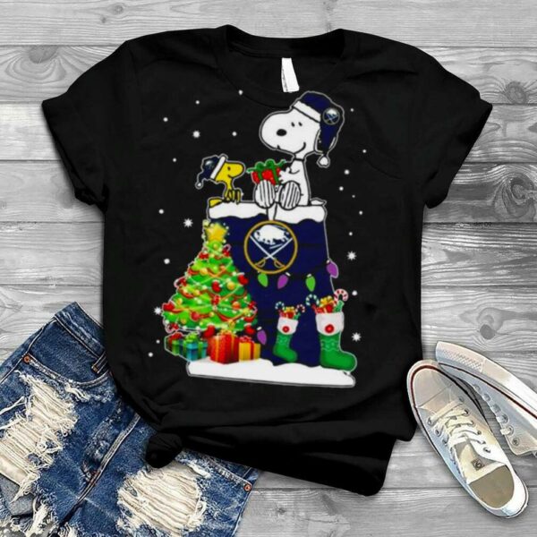 Santa buffalo sabres snoopy and Woodstock Christmas shirt