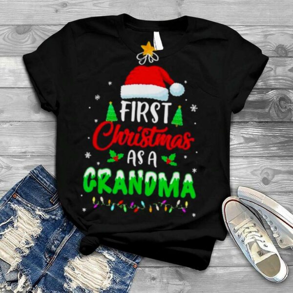 Santa hat first Christmas as a grandma shirt