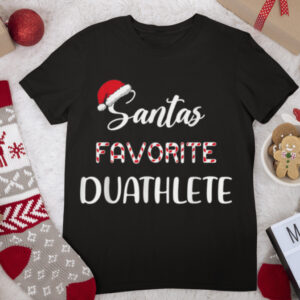Santa’s Favorite Duathlete Christmas Duathlon T Shirt