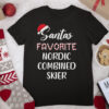 Santa’s Favorite Nordic Combined Skier Christmas T Shirt