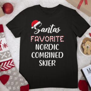 Santa’s Favorite Nordic Combined Skier Christmas T Shirt