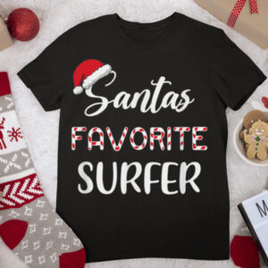 Santa’s Favorite Surfer Christmas Surfing T Shirt