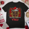 Scottish Hairy Cow Mom Heifer Merry Christmas Y’all Xmas T Shirt