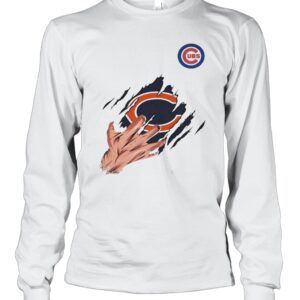 Scratch Chicago Bear And Chicago Cubs T-Shirt Scratch Chicago Bear And Chicago Cubs T-Shirt