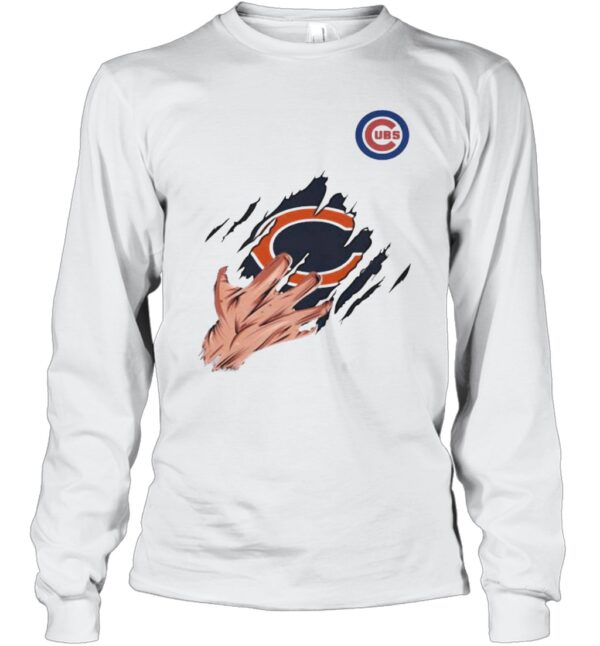 Scratch Chicago Bear And Chicago Cubs T-Shirt