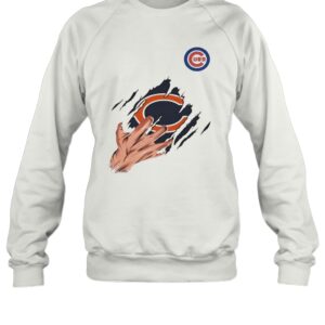 Scratch Chicago Bear And Chicago Cubs T-Shirt