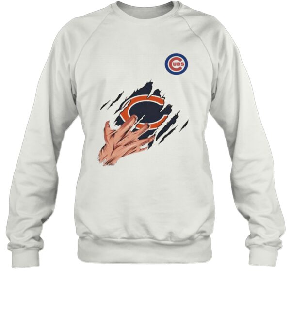 Scratch Chicago Bear And Chicago Cubs T-Shirt