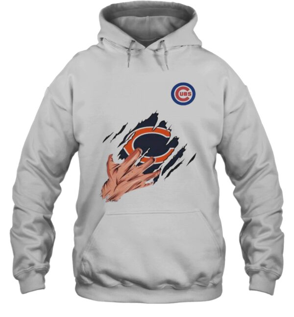 Scratch Chicago Bear And Chicago Cubs T-Shirt