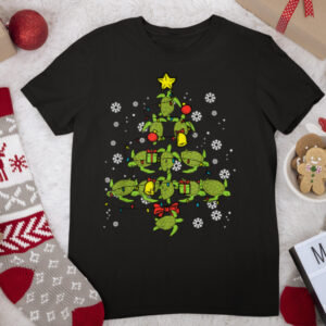Sea Turtle Christmas Tree Animal Xmas PJs Pajamas Women Men T Shirt
