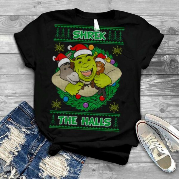 Shrek The Halls Ugly Christmas Group Portrait shirt