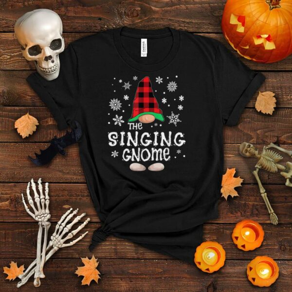 Singing Gnome Buffalo Plaid Christmas Matching Family Pajama T Shirt