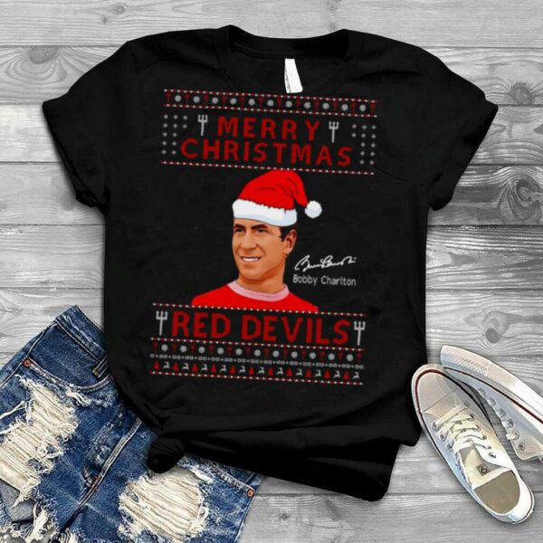 Sir Bobby Charlton Manchester United Merry Christmas Red Evil shirt