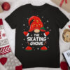 Skating Gnome Matching Family Group Christmas Party T Shirt