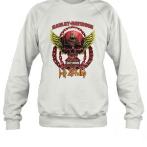 Skull Harley Davidson Motorcycles Def Leppard T-Shirt