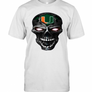 Skull Miami Hurricanes Football T-Shirt