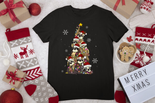 Sloth Christmas Tree Shirt Funny Sloth Christmas Tree Xmas T Shirt