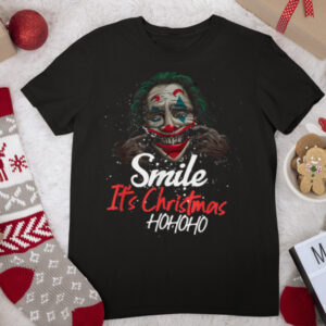Smile It’s Christmas Ho Ho Ho Joker Christmas Costume T Shirt