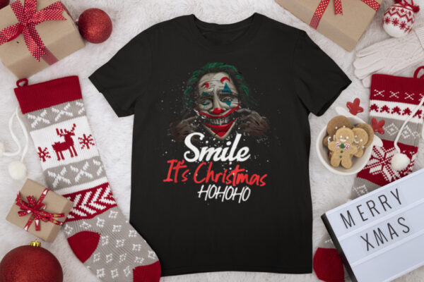 Smile It’s Christmas Ho Ho Ho Joker Christmas Costume T Shirt