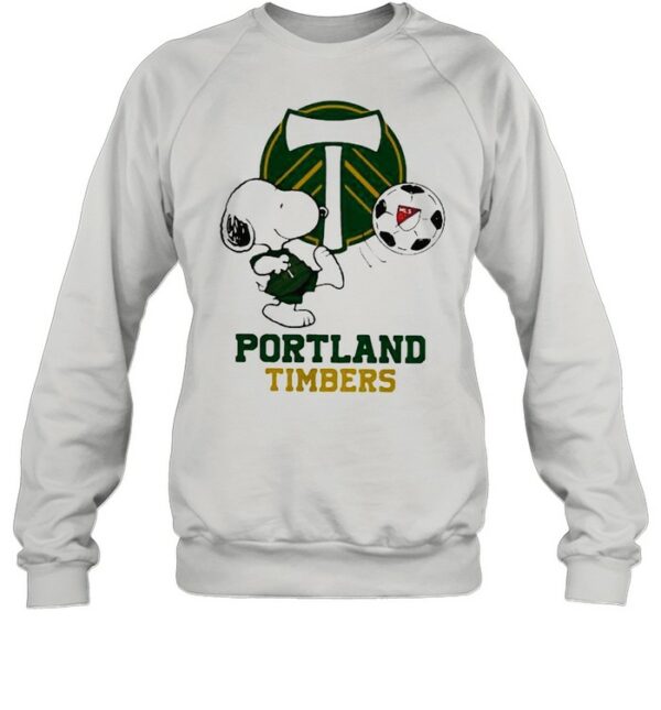 Snoopy Playing Soccer Portland Timbers Shirt