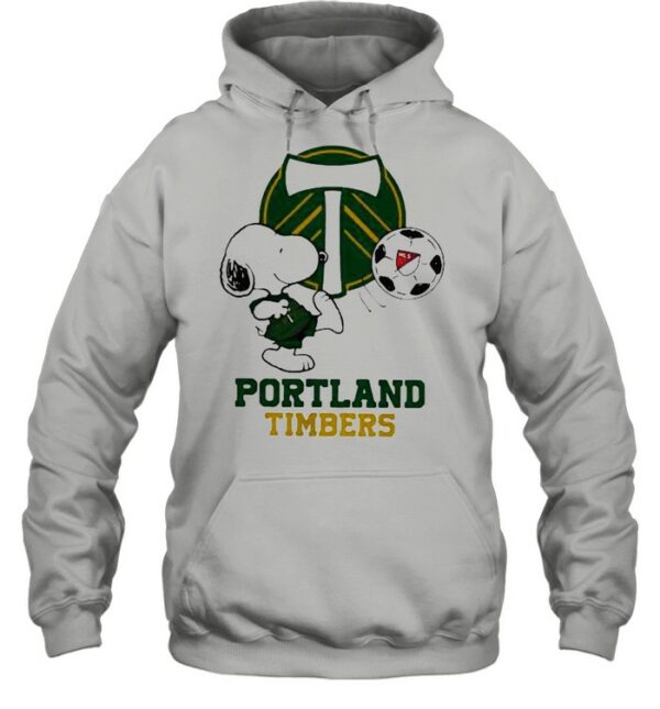 Snoopy Playing Soccer Portland Timbers Shirt