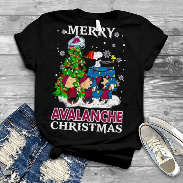 Snoopy and Friends Merry Colorado Avalanche Christmas shirt