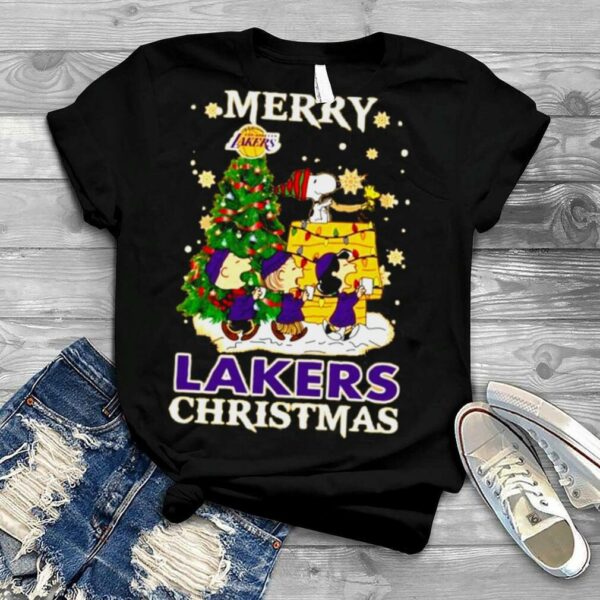 Snoopy and Friends Merry Los Angeles Lakers Christmas shirt