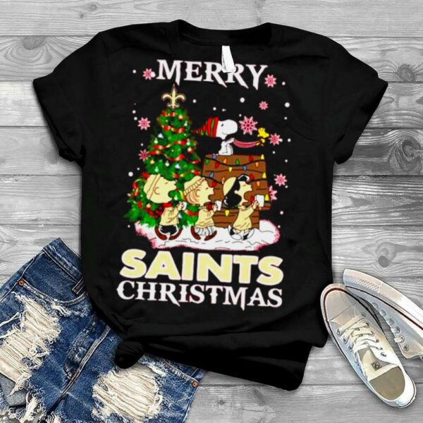 Snoopy and Friends Merry New Orleans Saints Christmas shirt