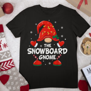 Snowboard Gnome Matching Family Group Christmas Party T Shirt