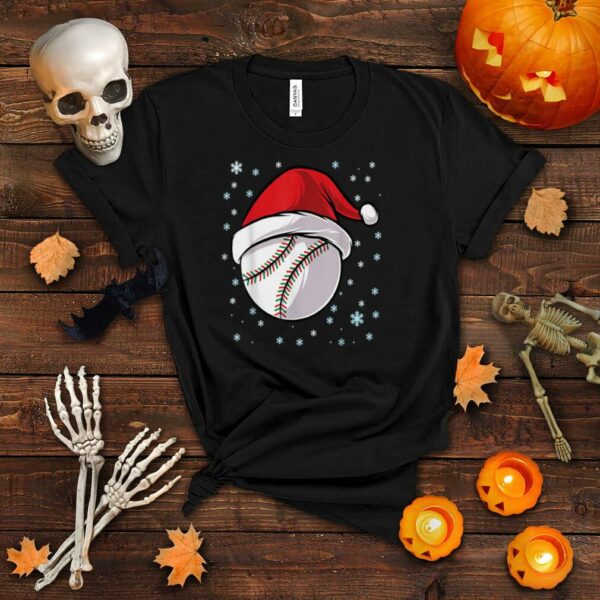 Softball Christmas Xmas Party Santa Claus Costume Baseball T Shirt