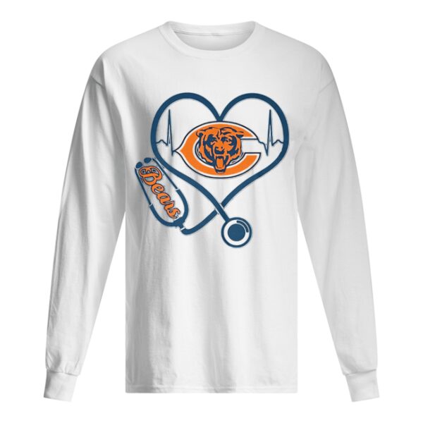 Stethoscope heart beat Chicago Bears shirt