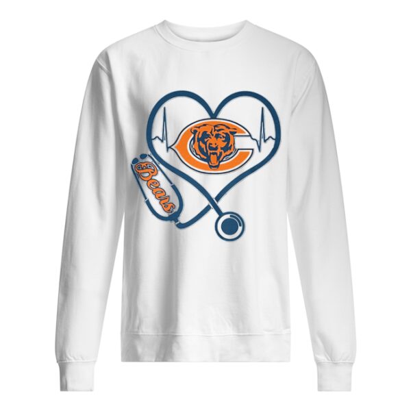 Stethoscope heart beat Chicago Bears shirt