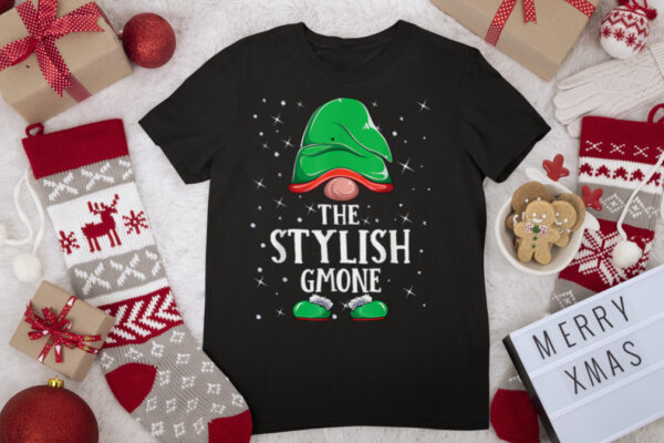 Stylish Gnome Buffalo Plaid Matching Family Christmas T Shirt